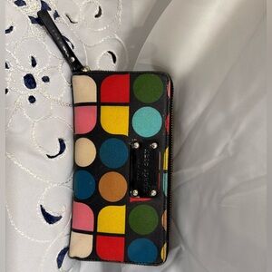 Kate Spade vintage “Neda” Zip Wallet from the Rainbow Noel collection.